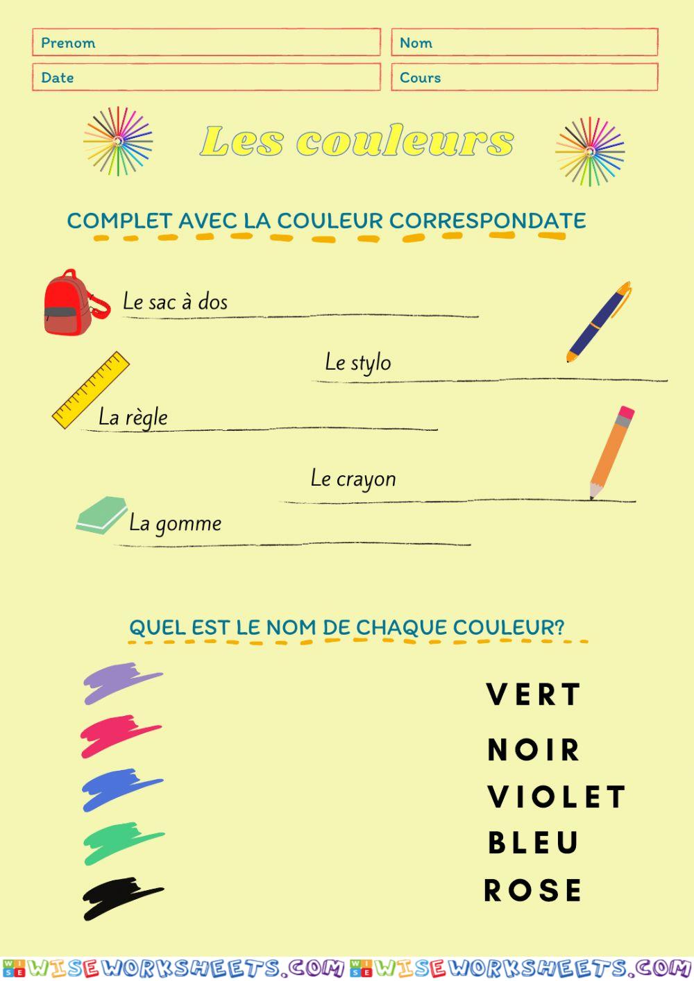 Les couleurs