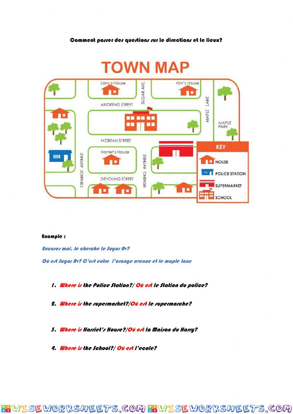 Prepositions du directions et lieux