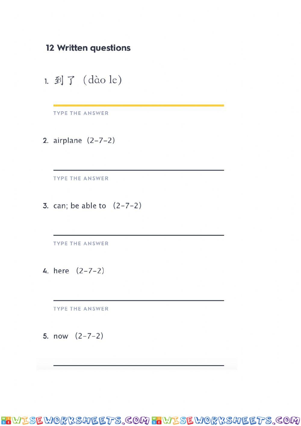 worksheet