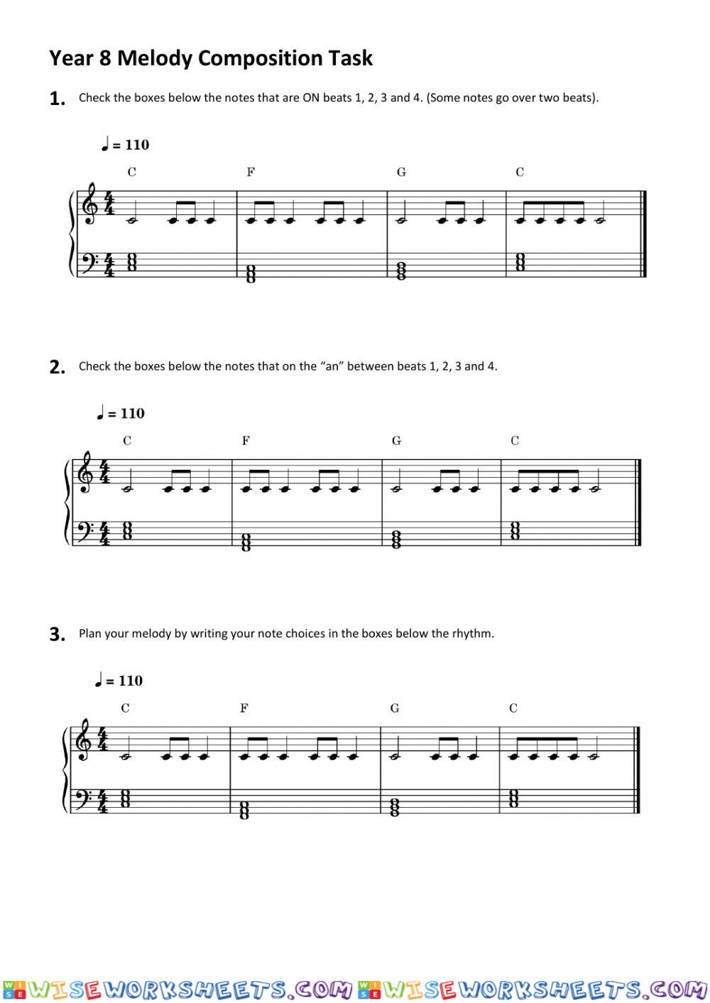 Year 8 Composition PLanning Sheet