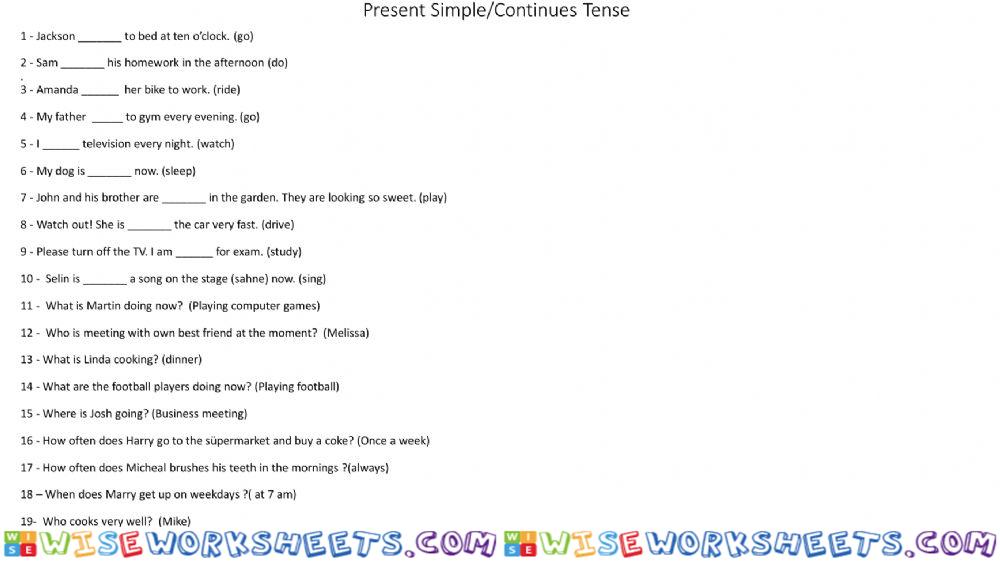 Present Simple-Continous