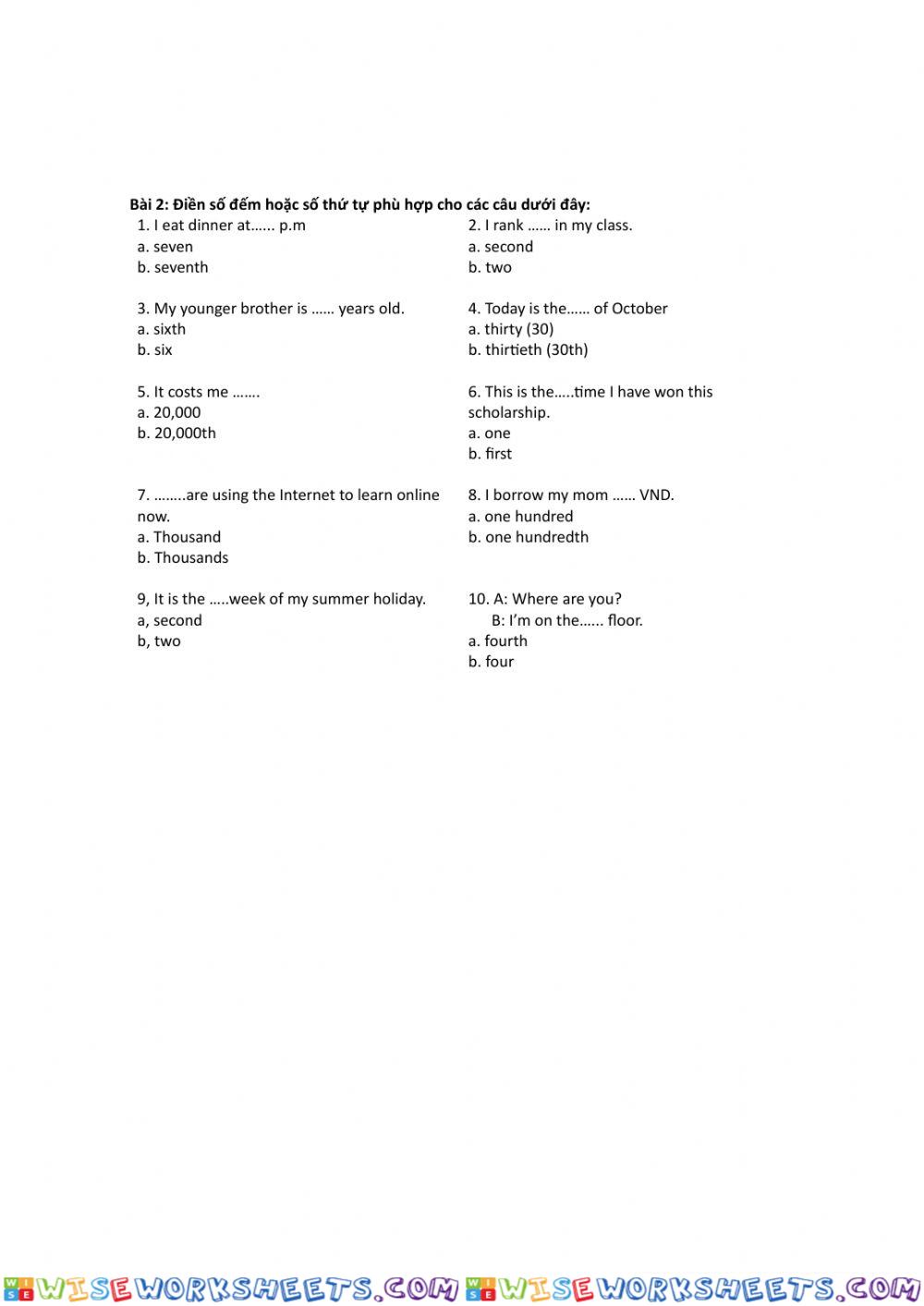 worksheet