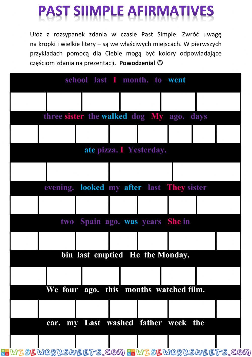 Past Simple affirmatives