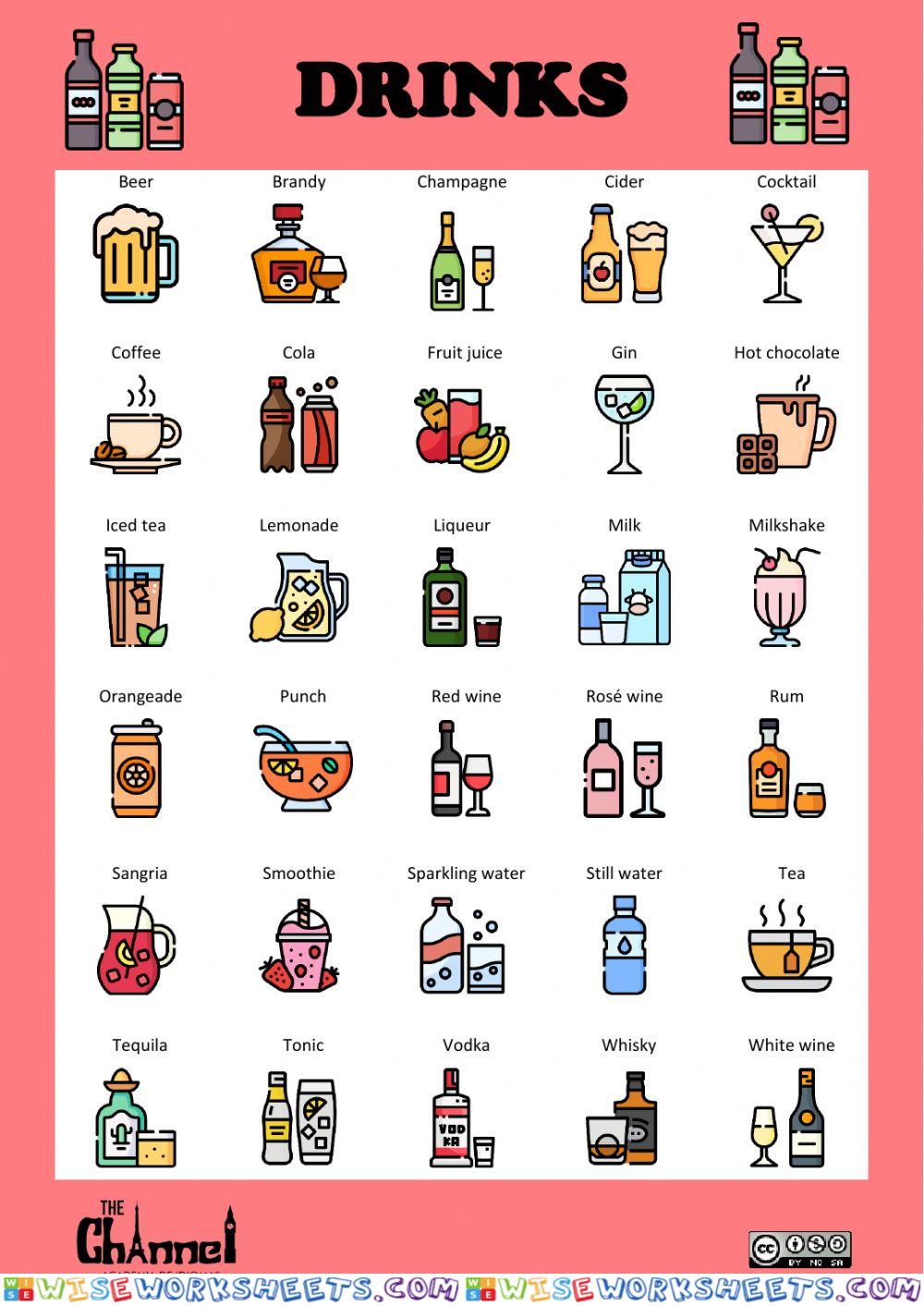 DRINKS (30 words)