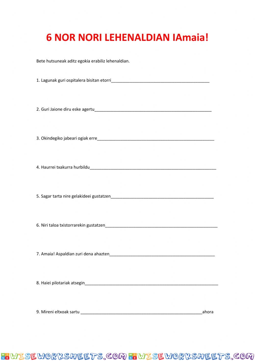 worksheet