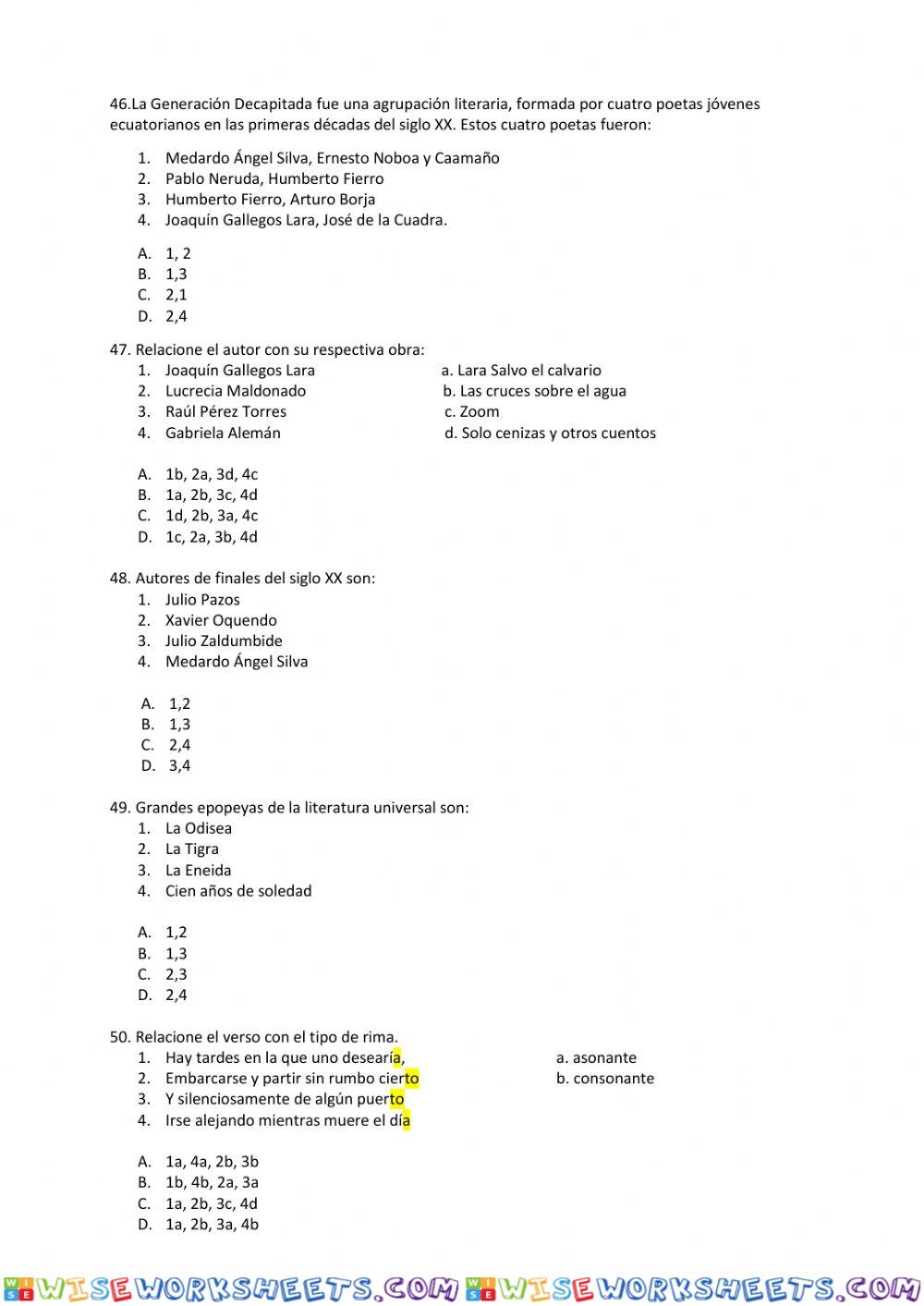 worksheet