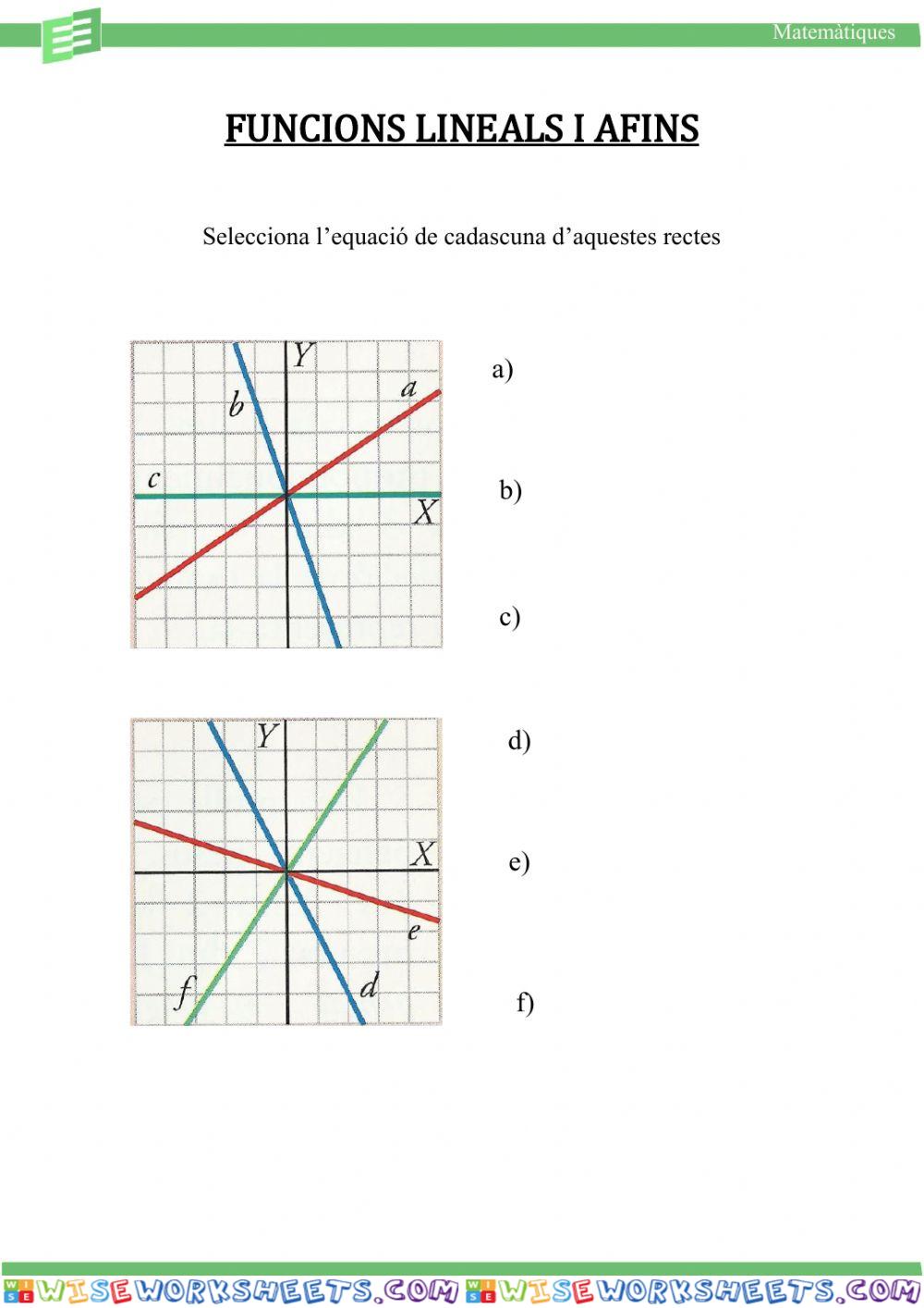 Funcions lineals i afins