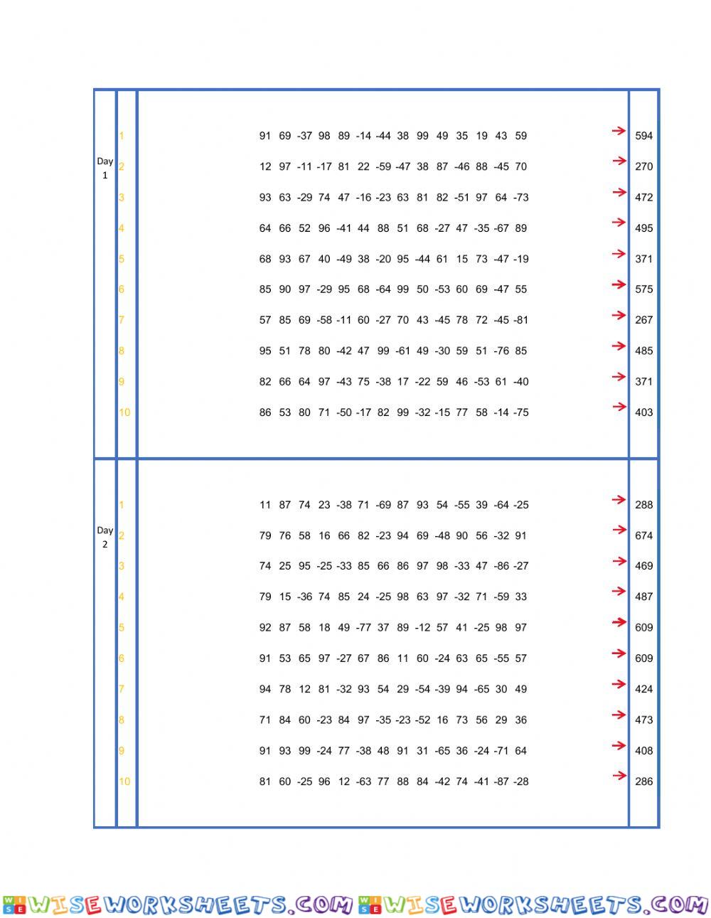 worksheet