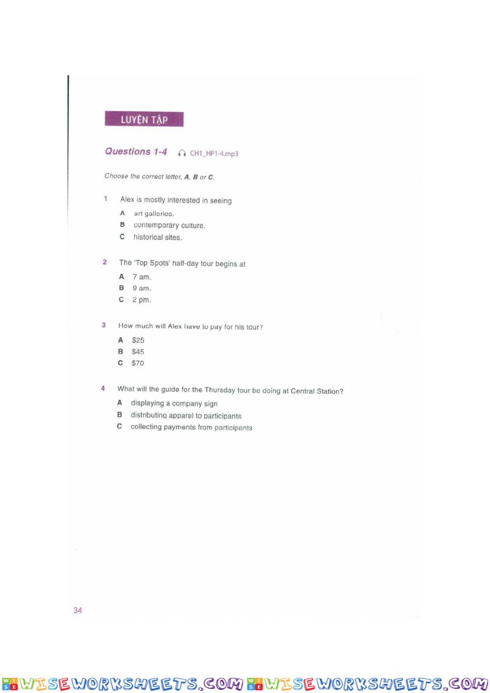 HACKERS IELTS LISTENING - Multiple choice (1)