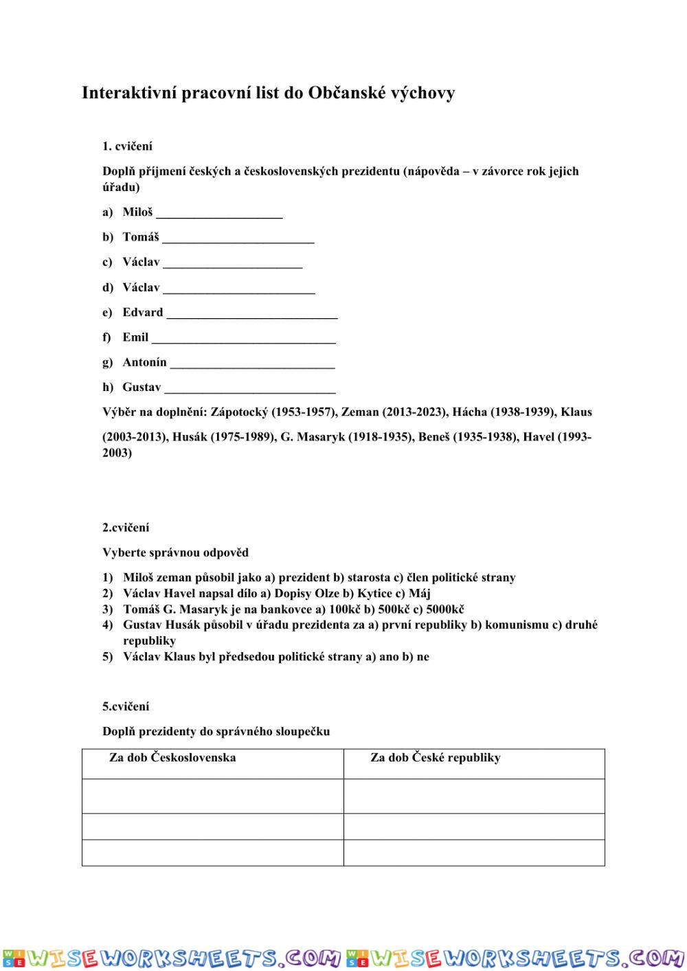 worksheet