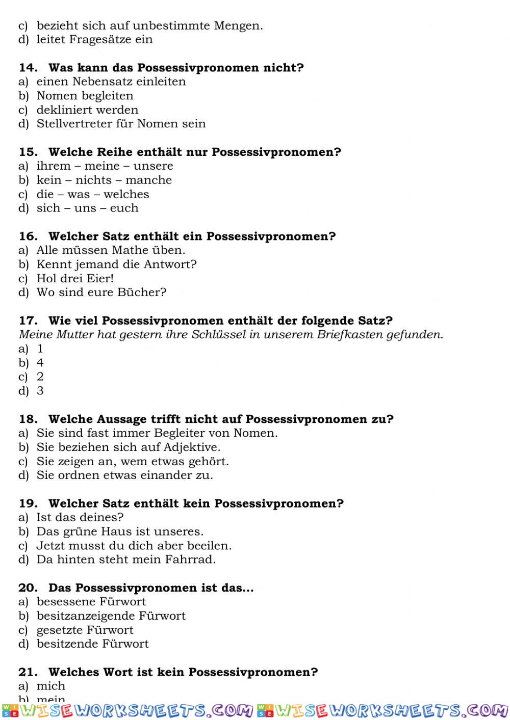 worksheet