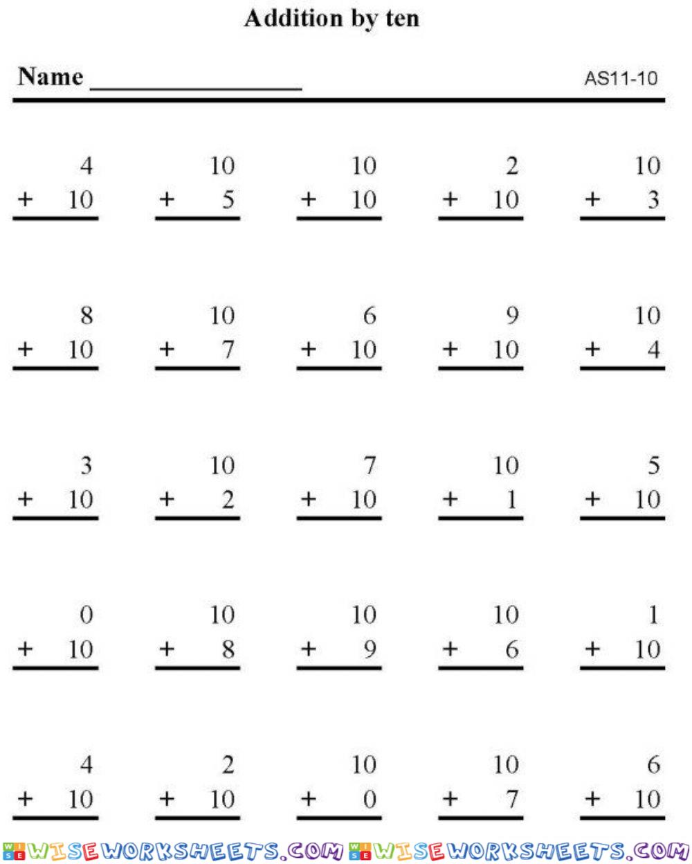 Entry level addition math