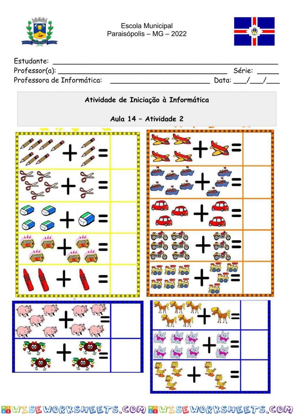 Atividade 14 - matemática 1 e 2 anos