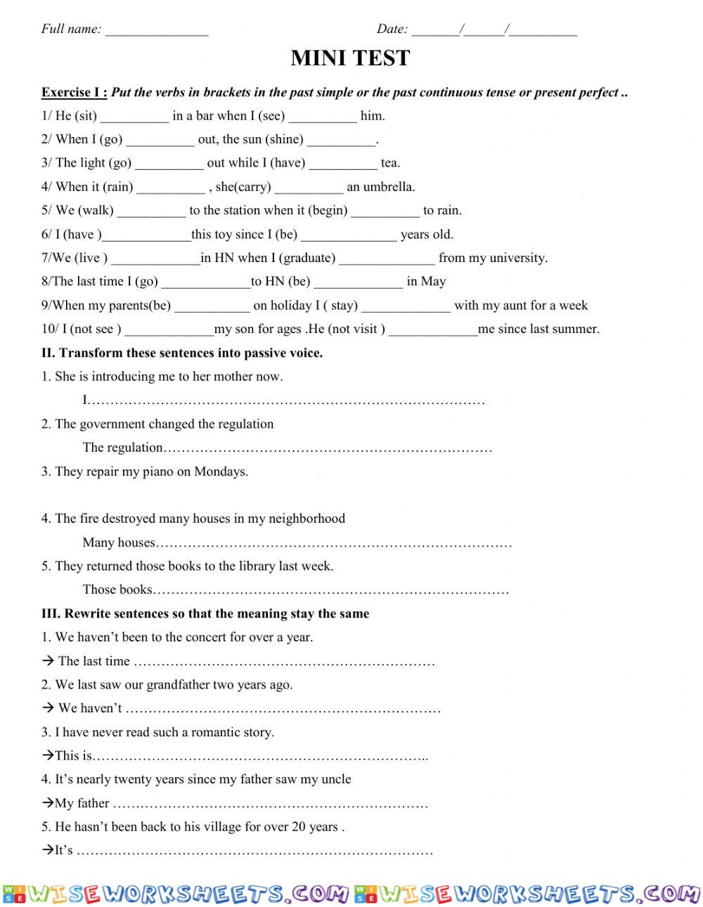 worksheet