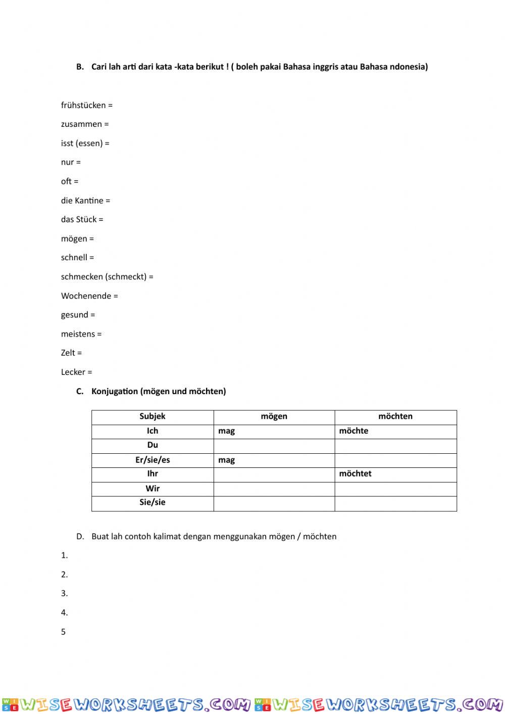 worksheet