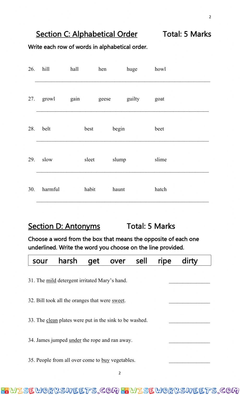 worksheet
