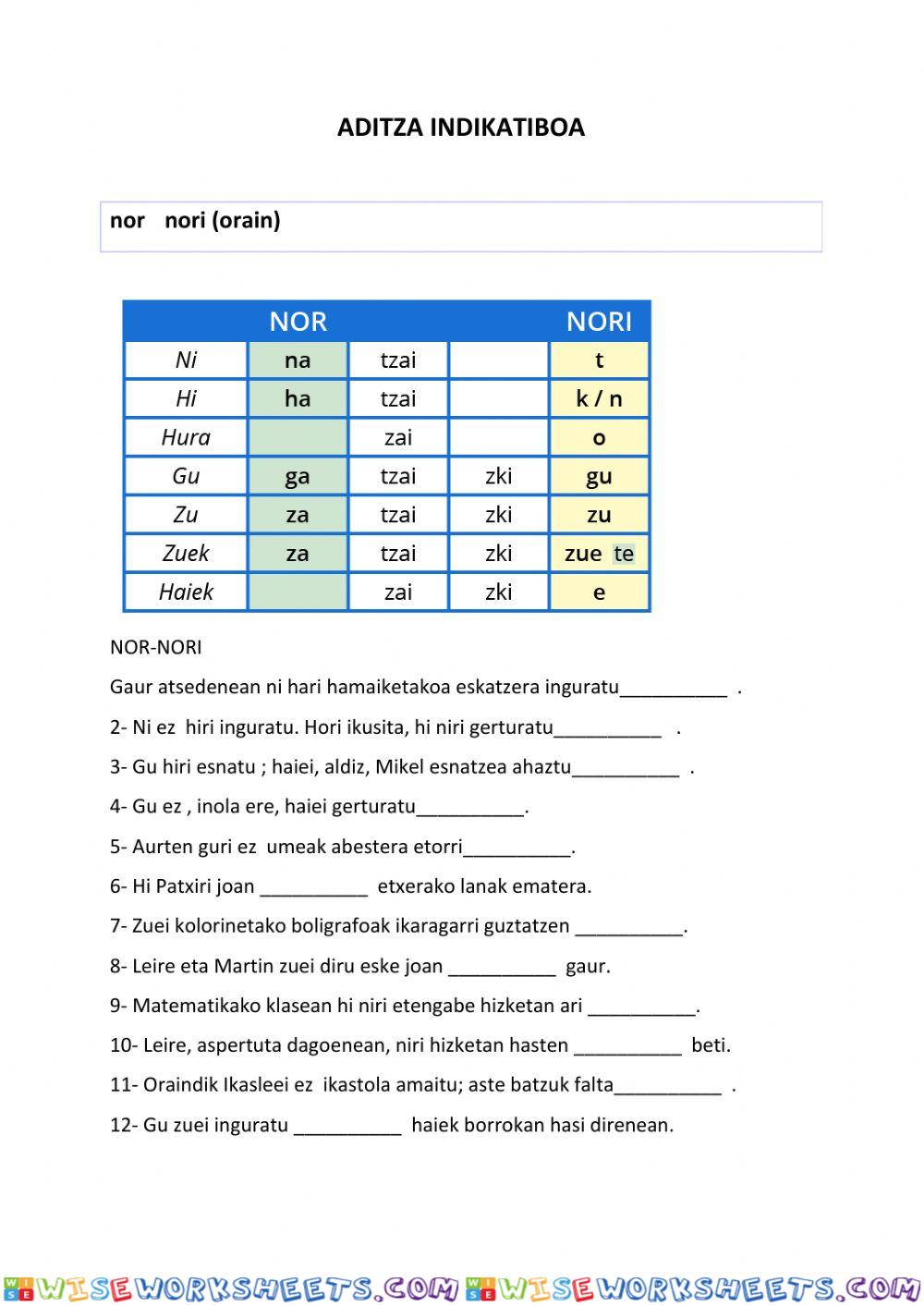 worksheet