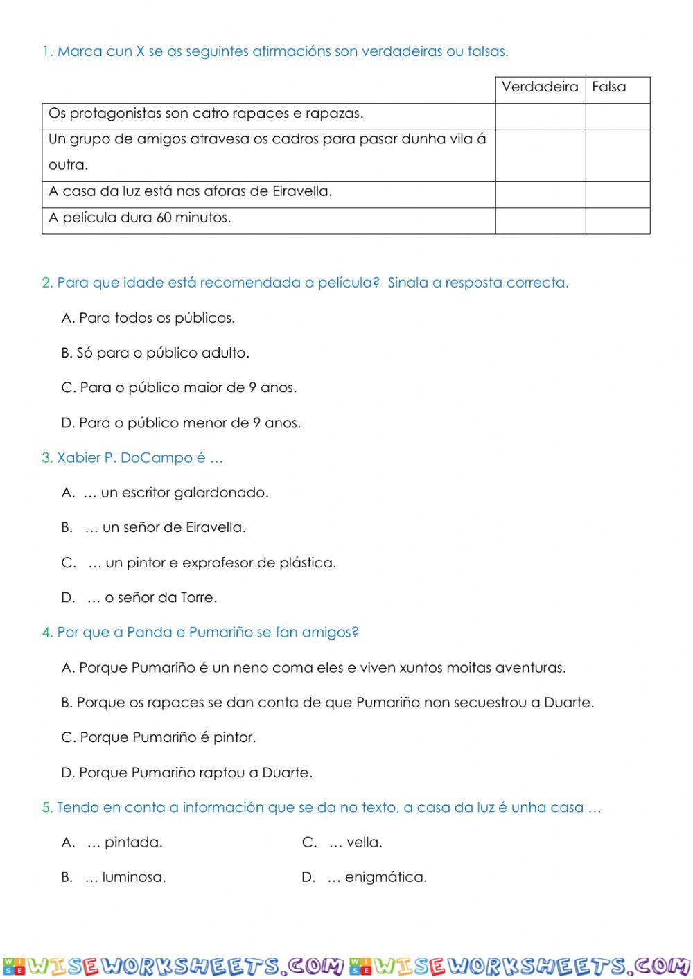 worksheet