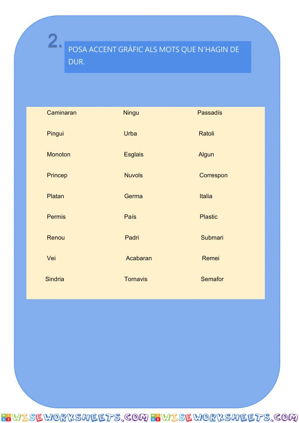 worksheet
