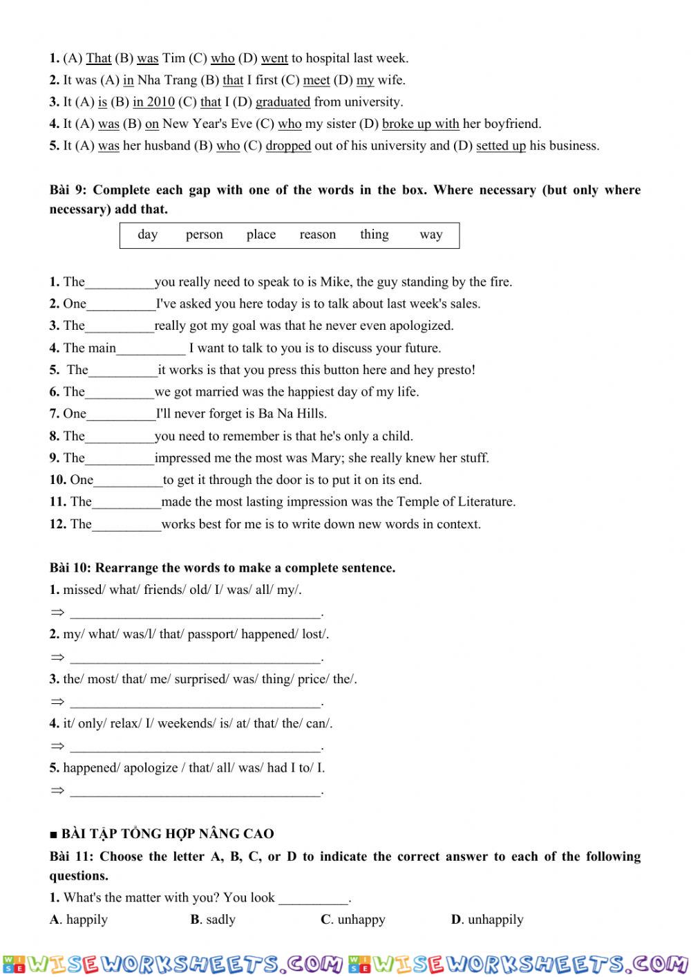 worksheet