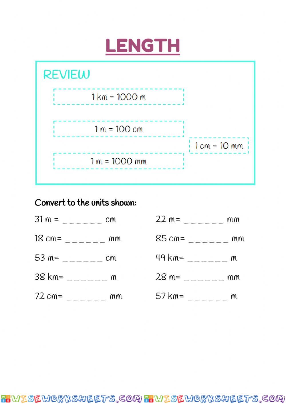 Converting units of length