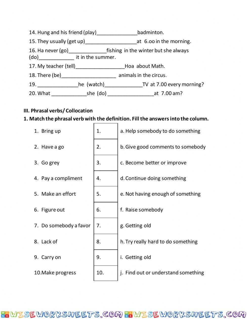 worksheet