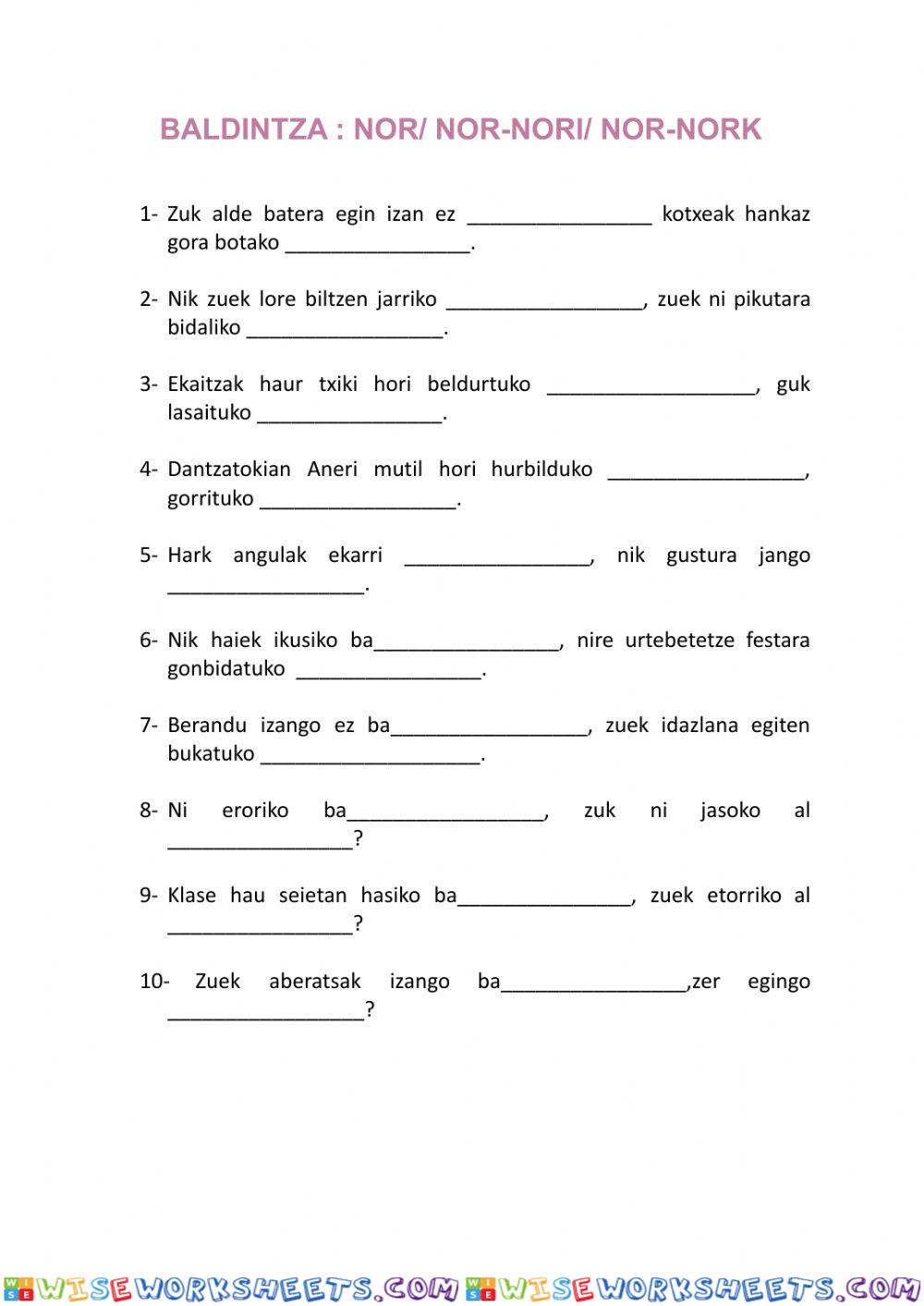 worksheet