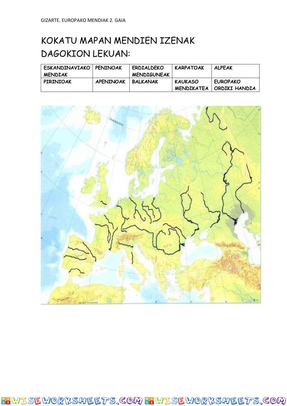 Europako mendiak