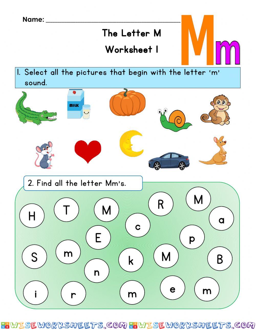 Letter M Worksheet
