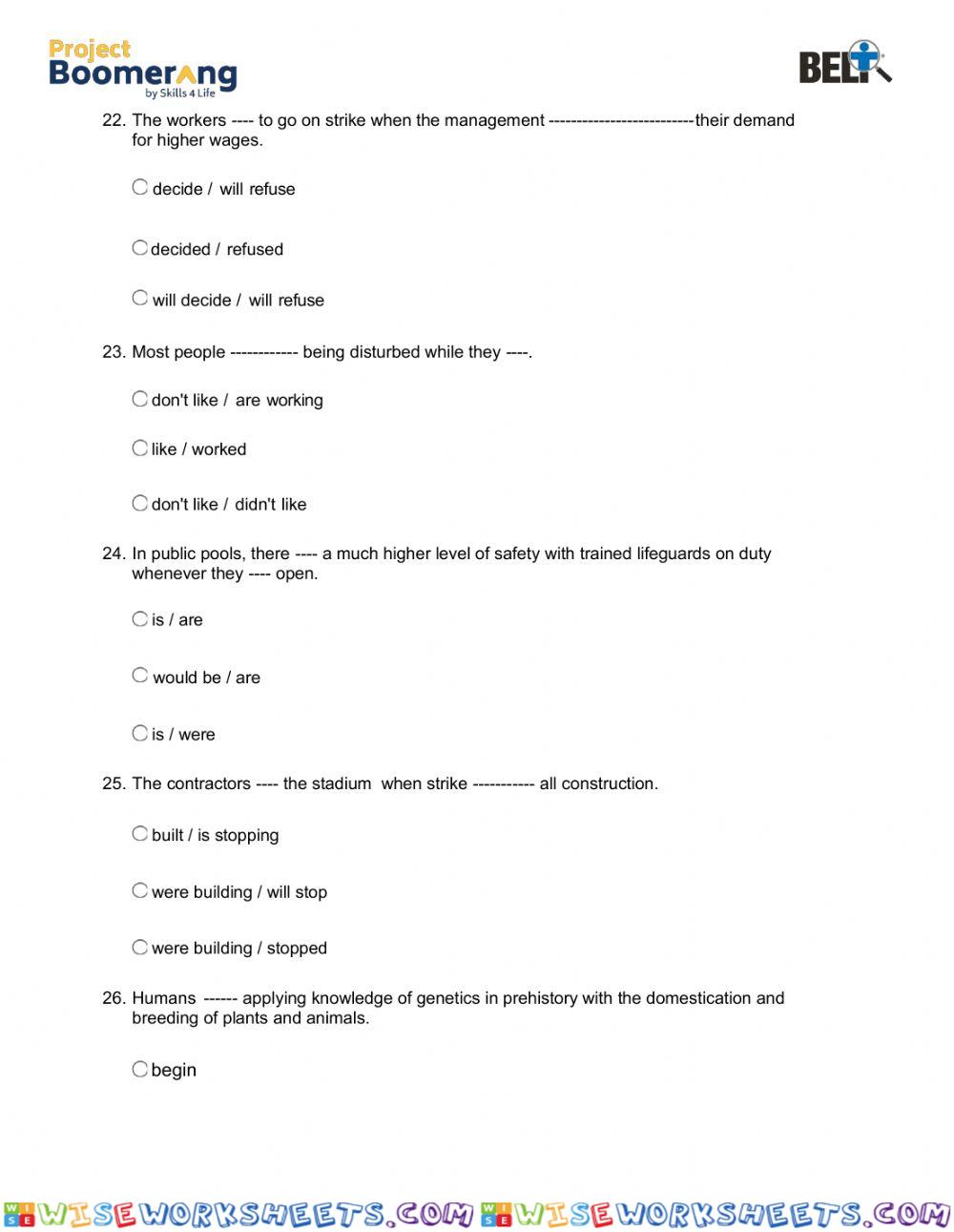 worksheet