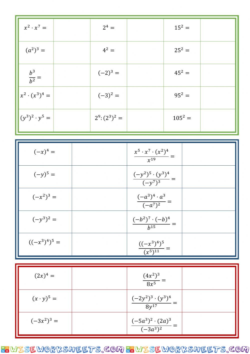 Exponents