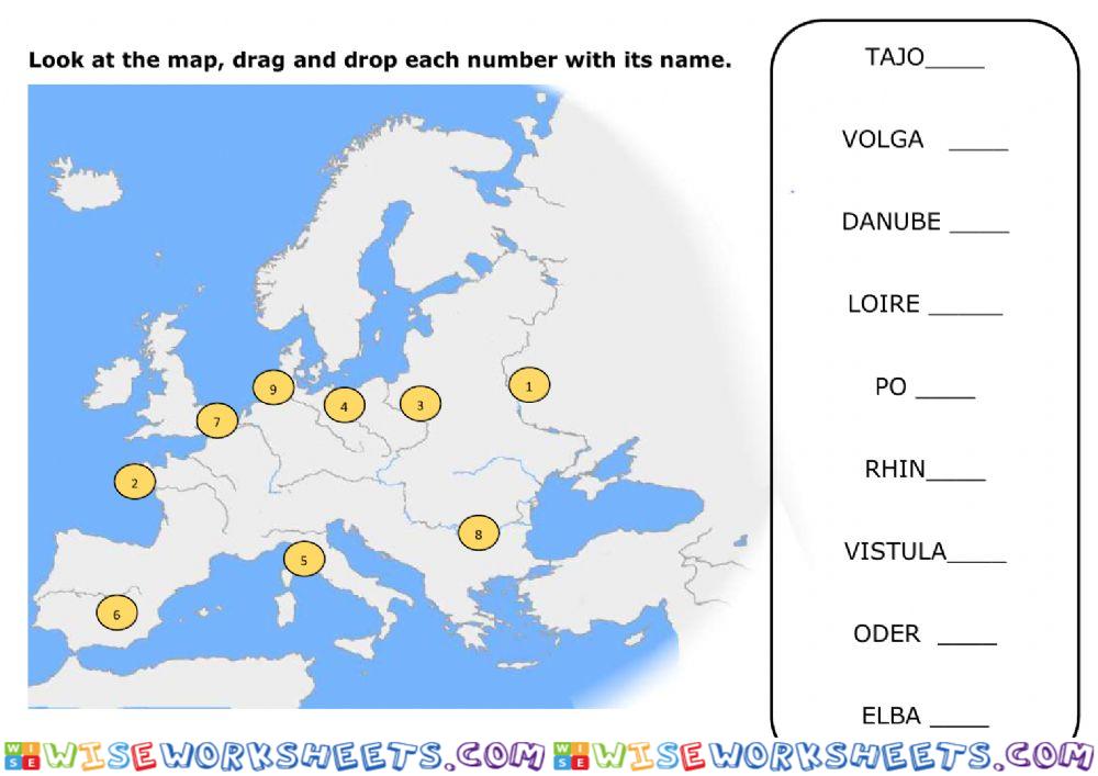 The most important rivers in europe