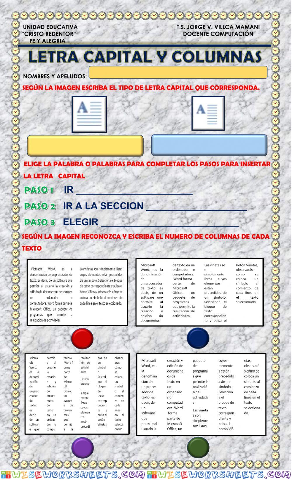 Letra capital y columnas