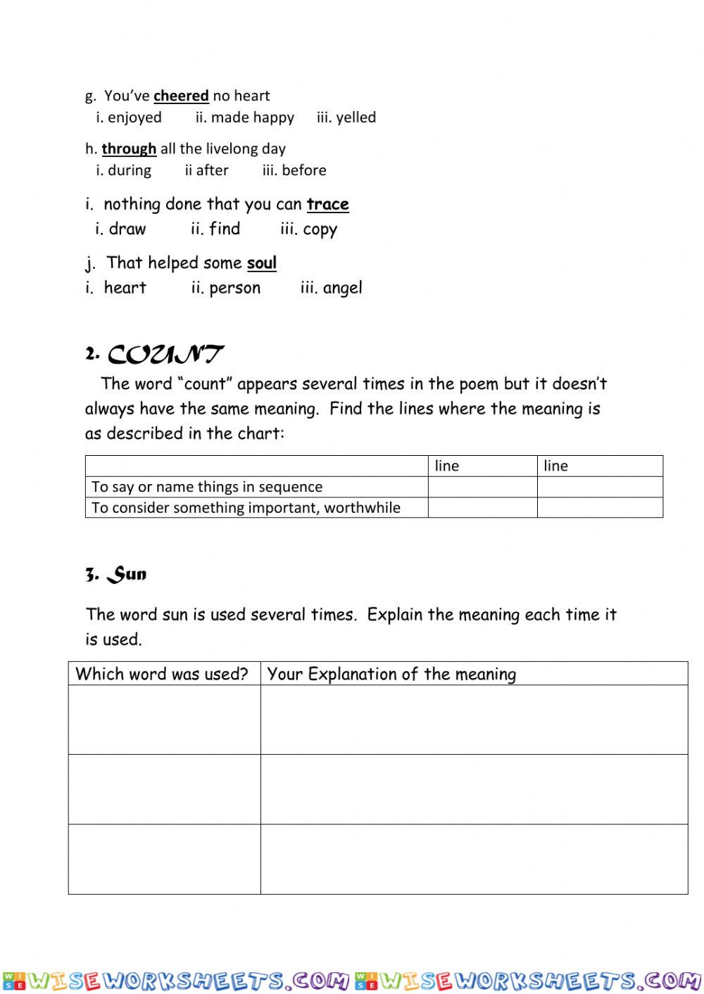 worksheet