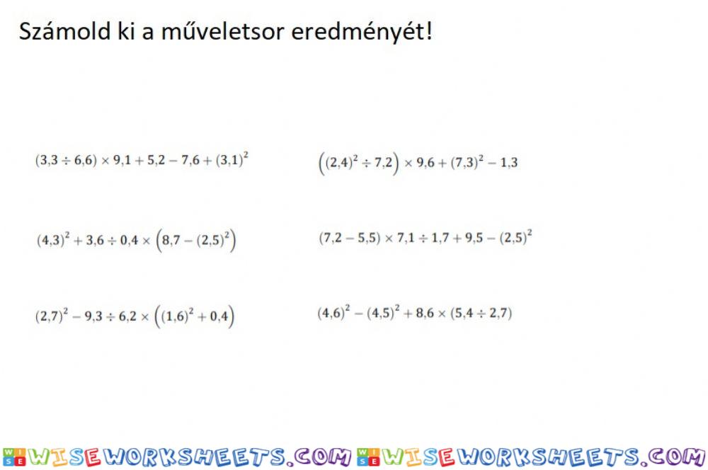 Műveleti sorrend