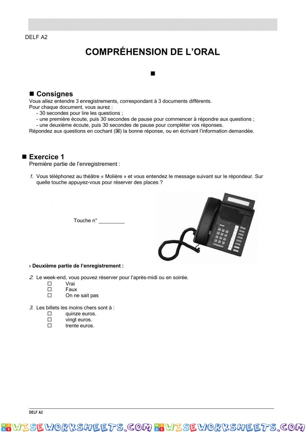 Compréhension orale A2