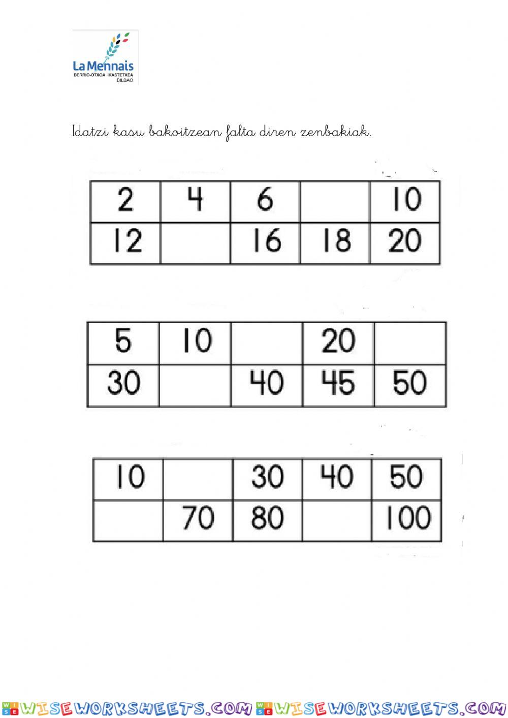 worksheet