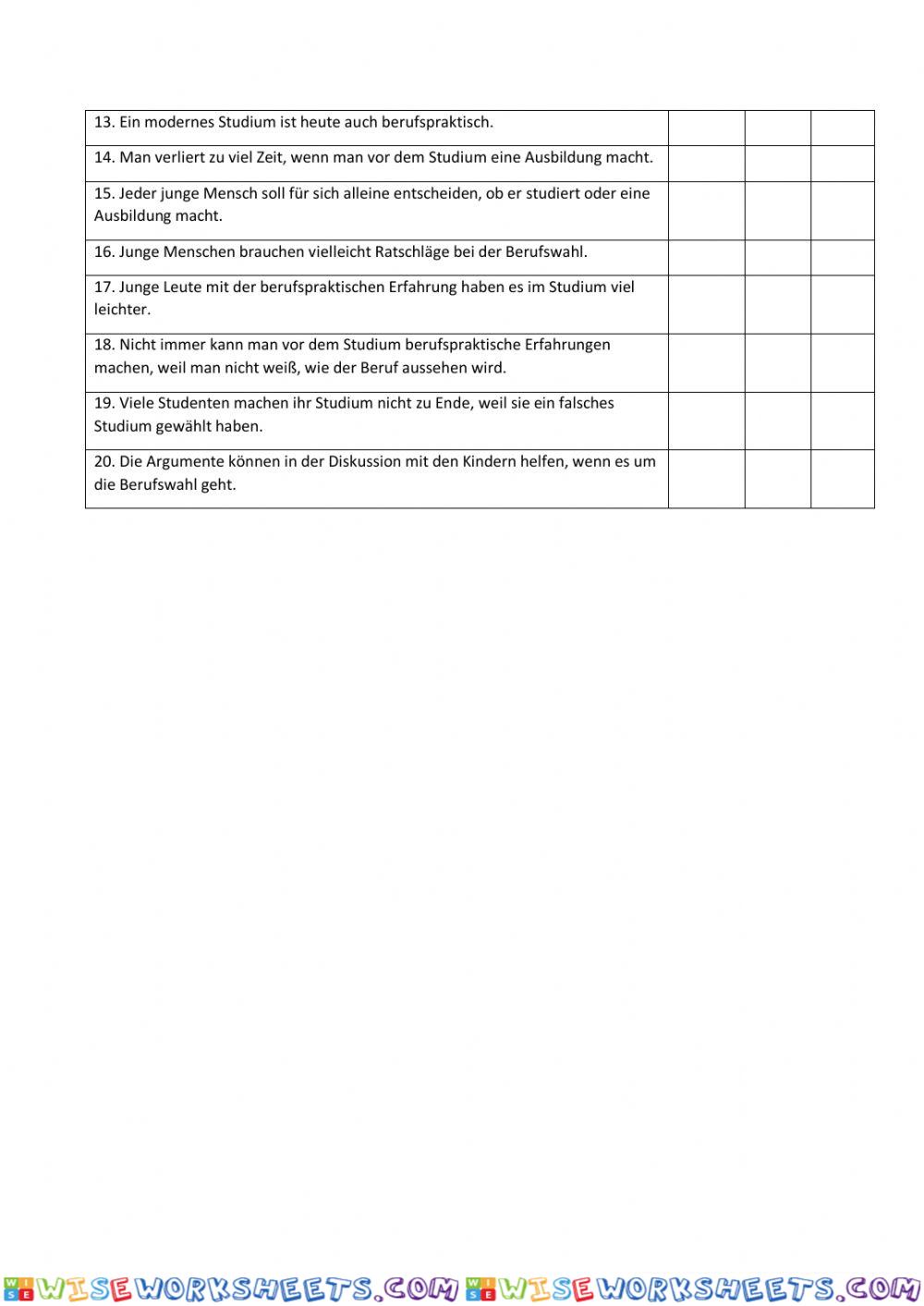 worksheet