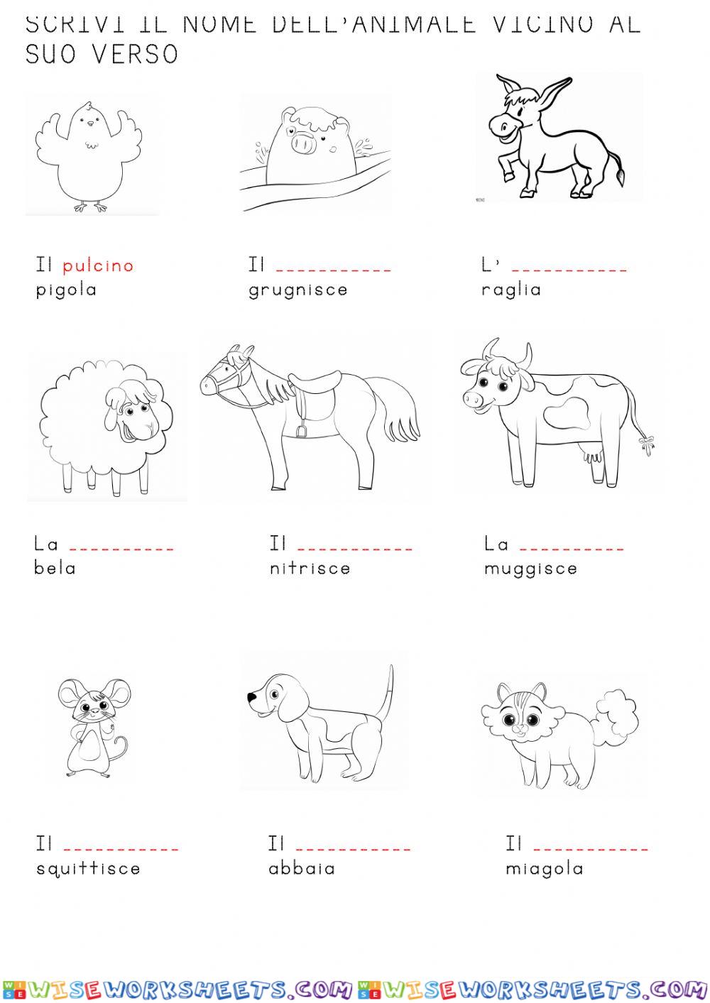 Versi degli animali