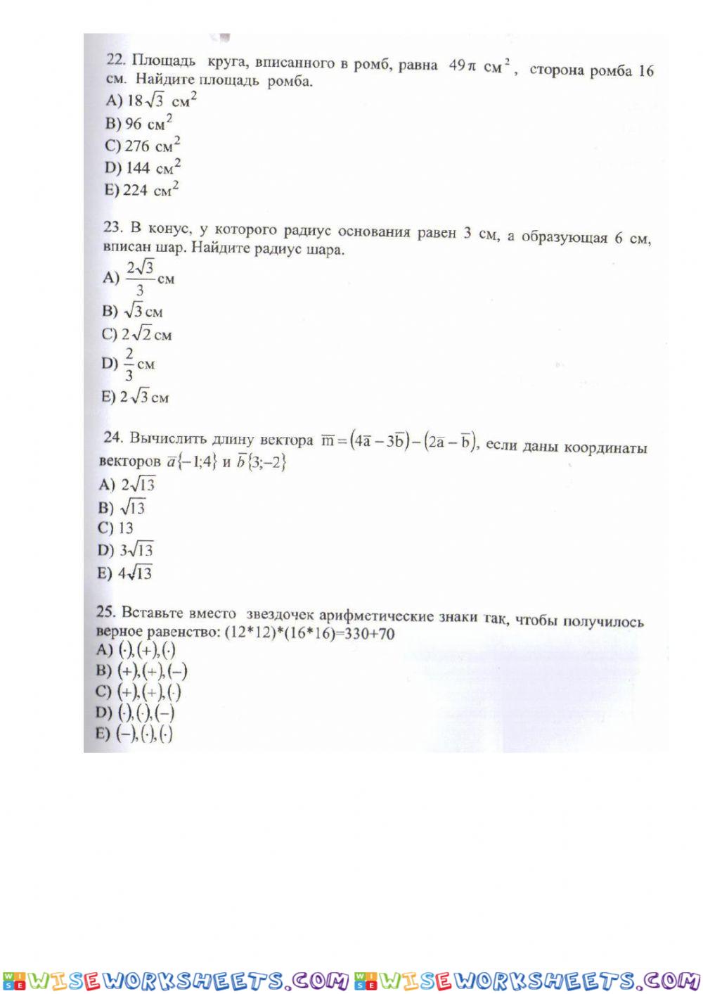 worksheet