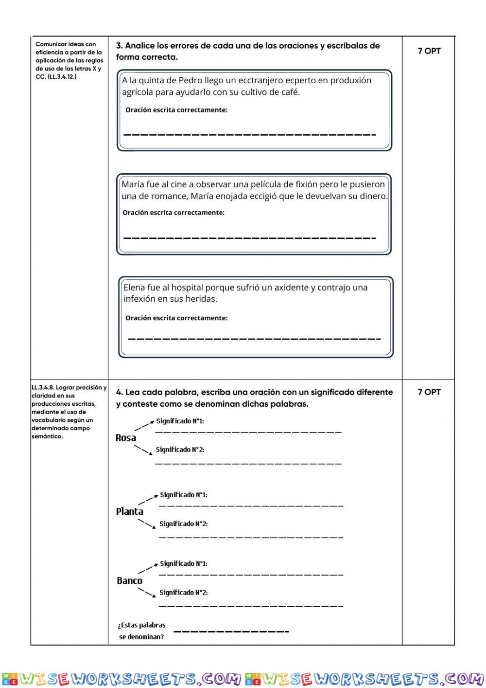 worksheet