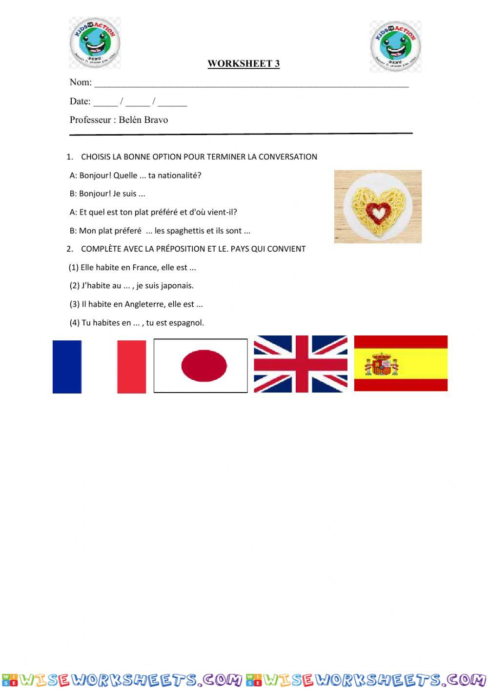 Quelle est ta nationalité?