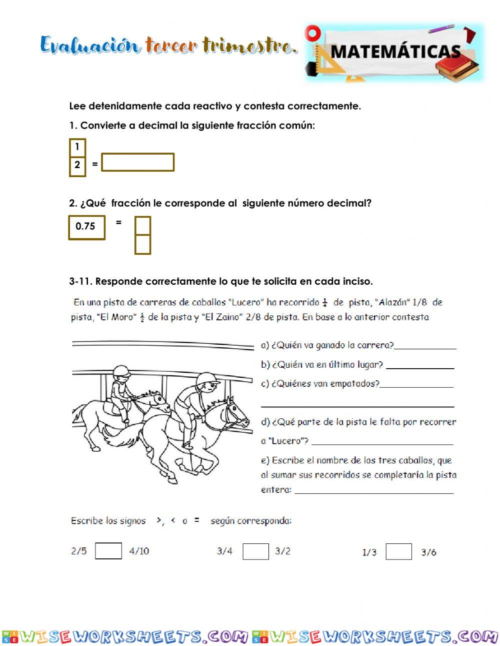 Evaluación trimestral