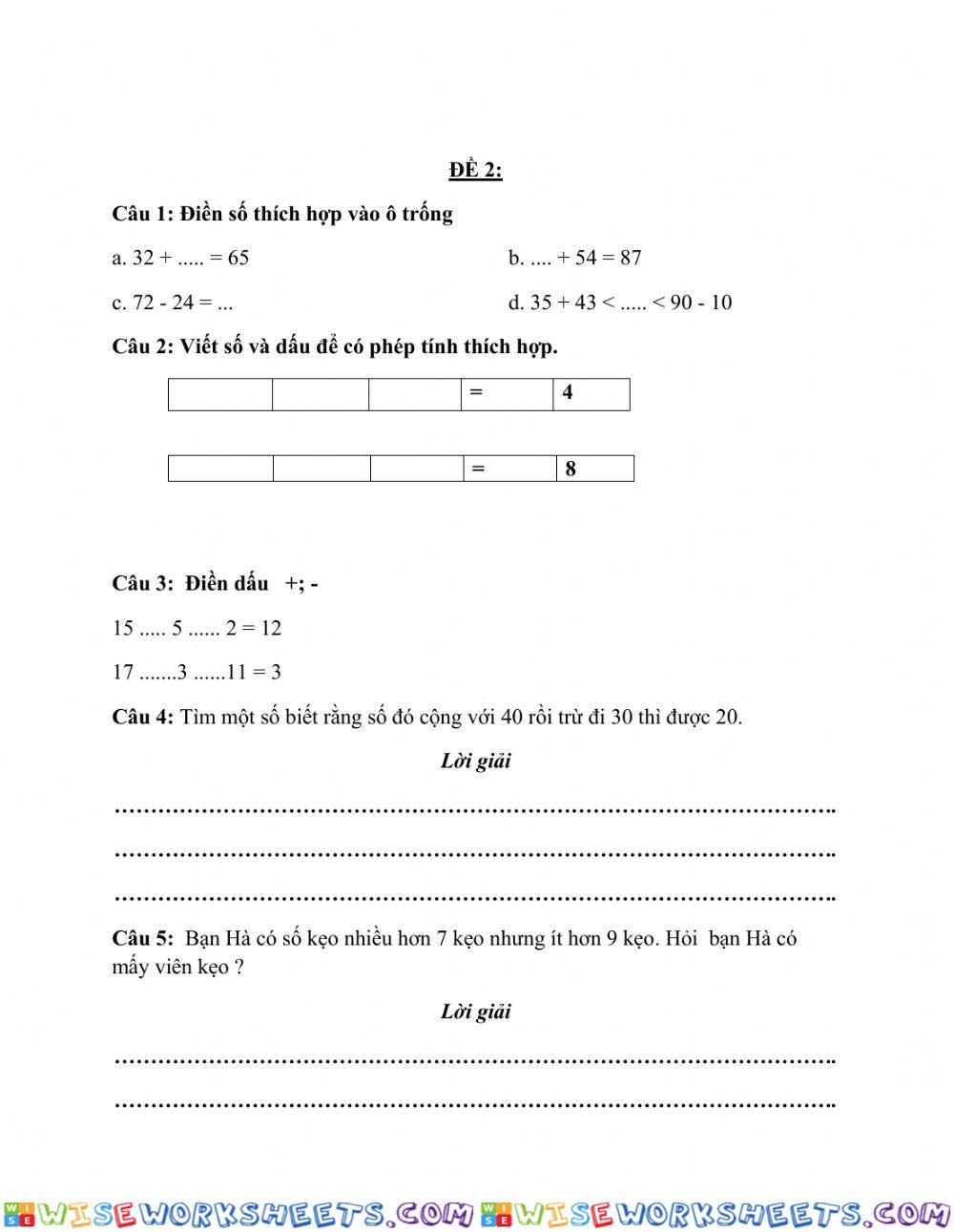 worksheet