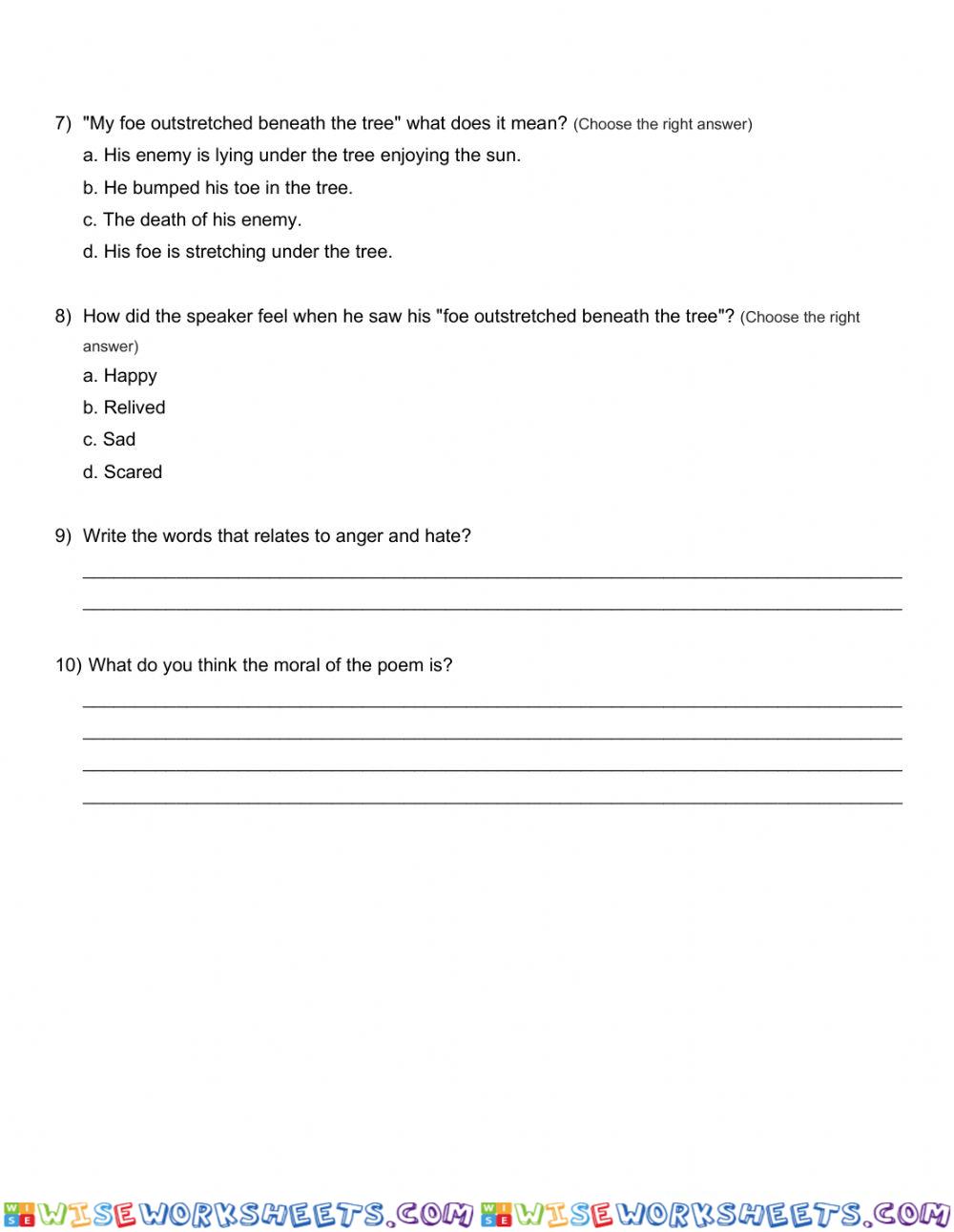 worksheet