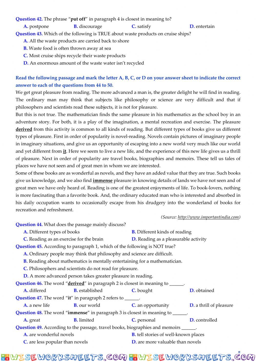 worksheet