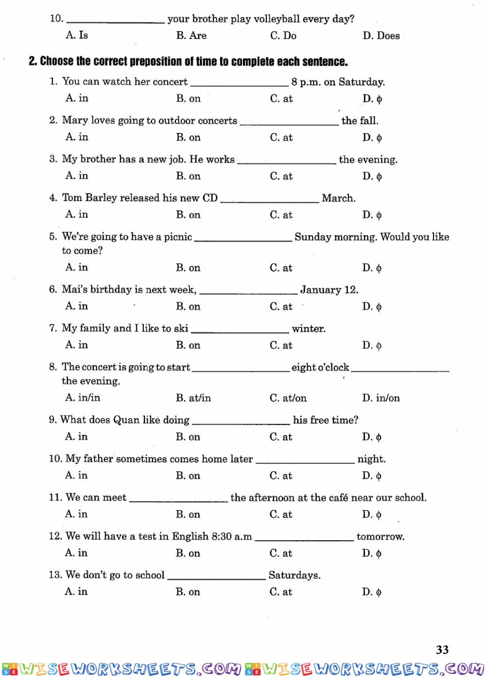 worksheet