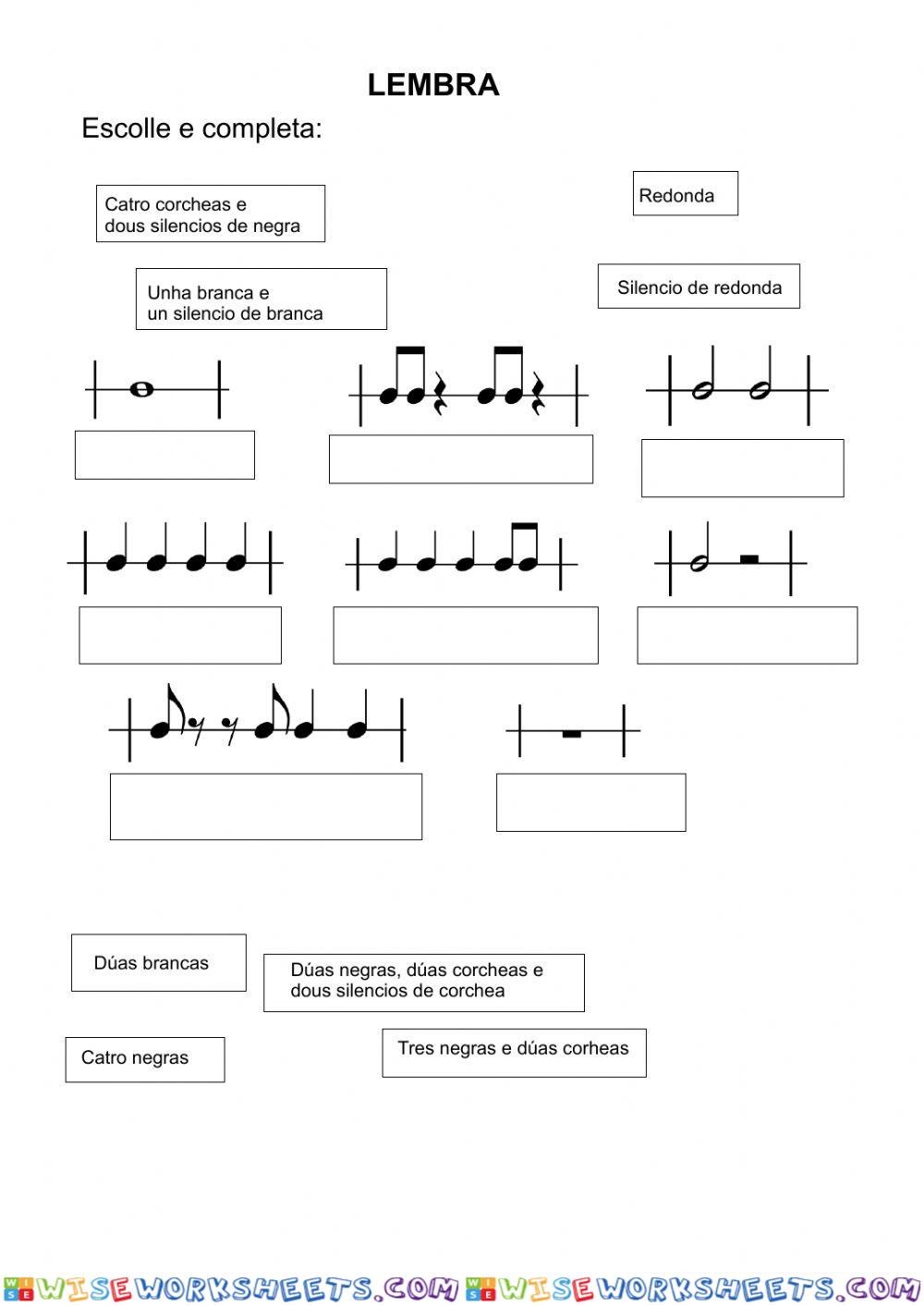 Repaso 1, figuras musicais