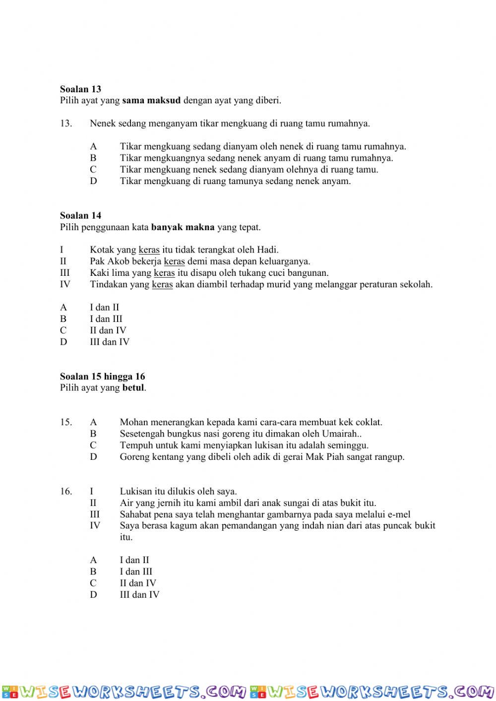 worksheet