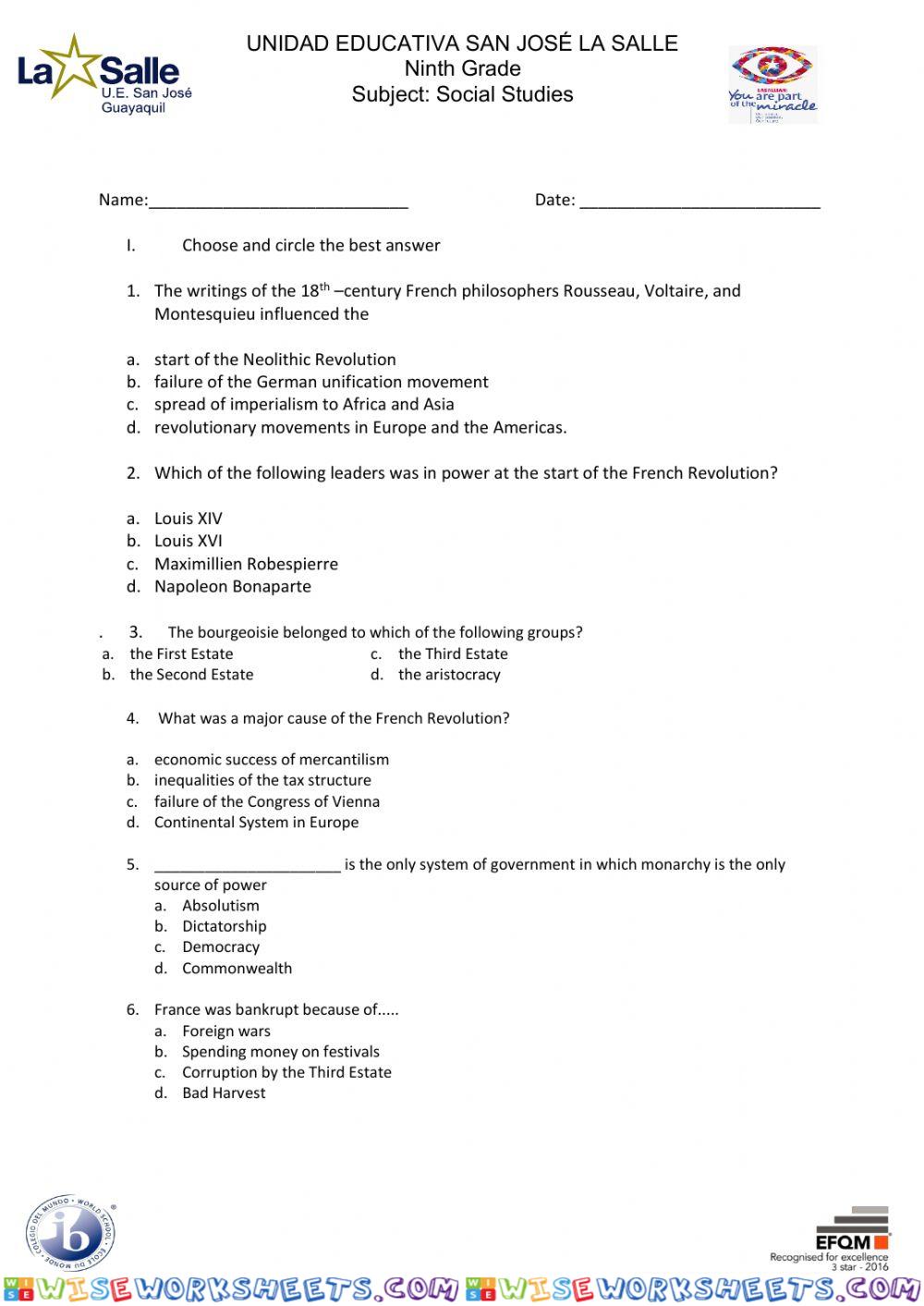 Social Studies French&American